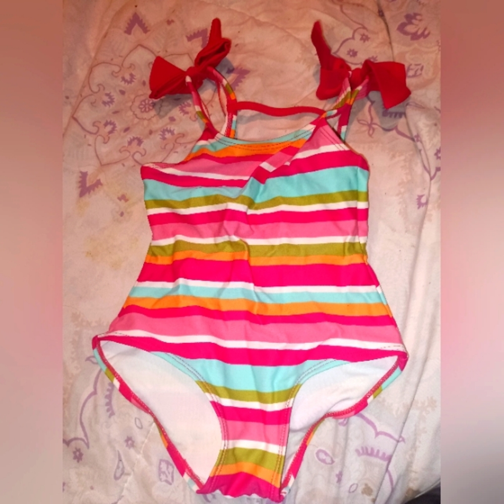 Gymboree striped bathing with bows